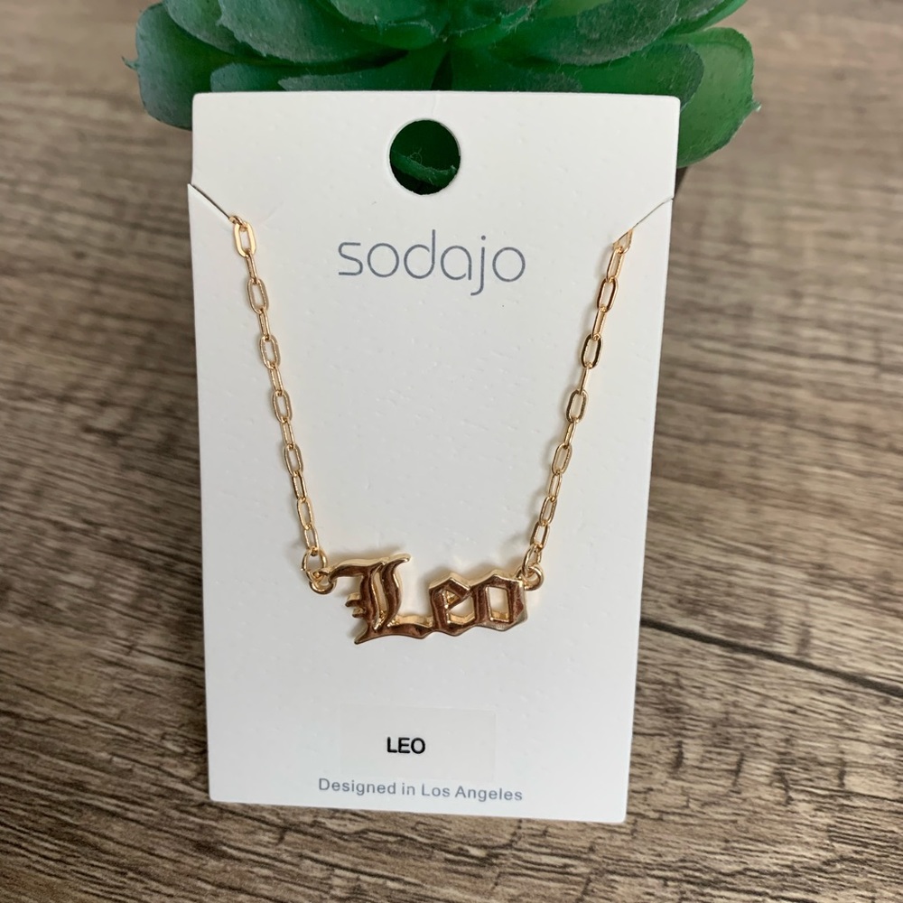'LEO' gold trendy necklace